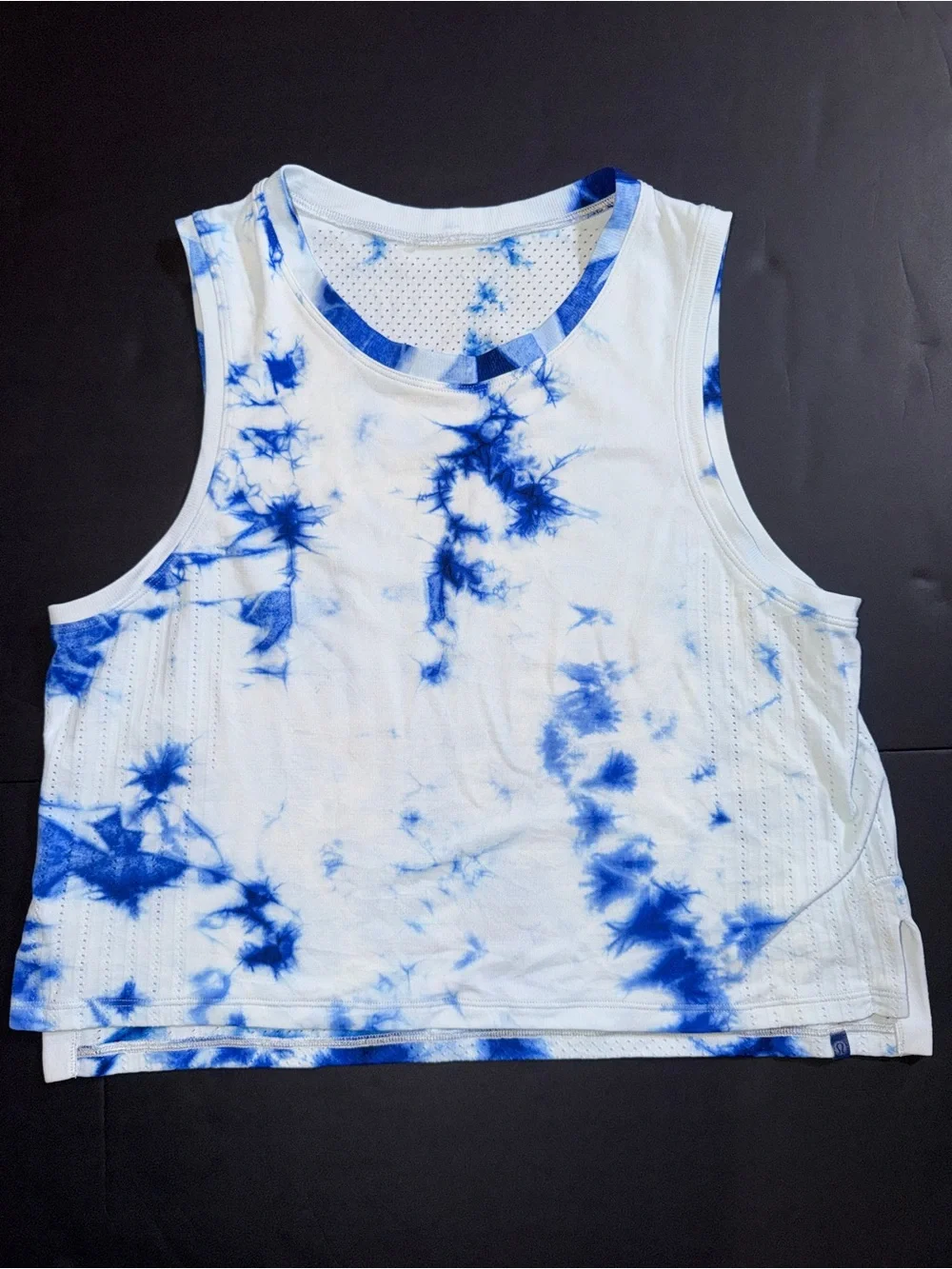 Lululemon Blue & White Tie-Dye Crop Tank Top Size 6